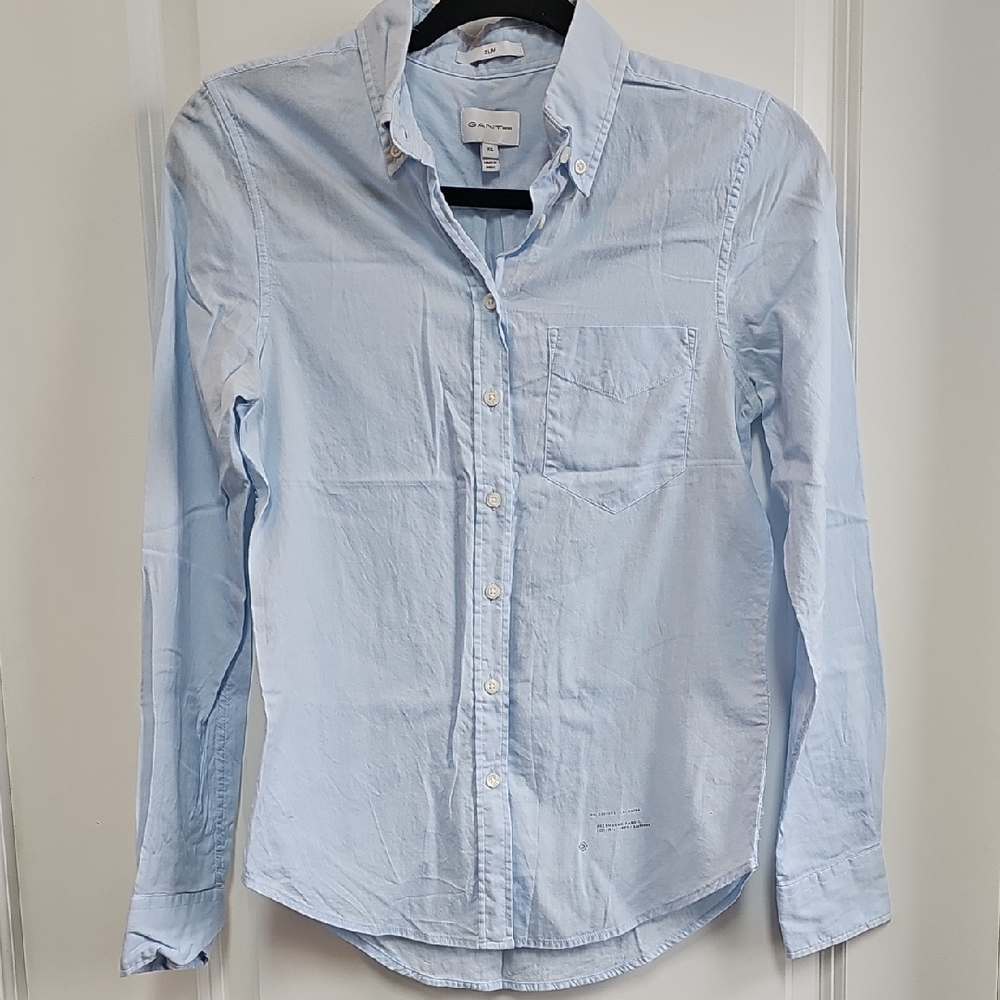 Gant Blue Button Down Shirt Classic Cotton Top